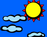 Disegno Sole con nuvole 2 pitturato su damian