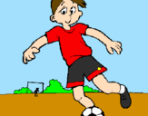 Disegno Giocare a calcio pitturato su Leo