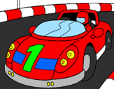 Disegno Auto da corsa pitturato su antonio