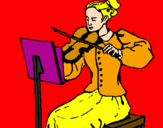 Disegno Dama violinista  pitturato su aleksandra