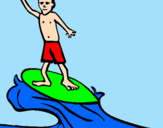 Disegno Surf pitturato su simmietta 