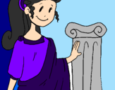 Disegno Giovane romana pitturato su anna