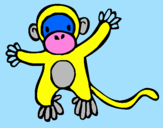 Disegno Scimmietta pitturato su Francy Stella