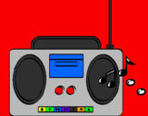 Disegno Radio cassette 2 pitturato su Gianmarco