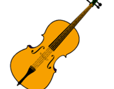 Disegno Violino pitturato su violino  grande
