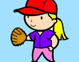Disegno Giocatrice di baseball  pitturato su flavia rella