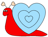 Disegno Lumachina cuore  pitturato su aaannngggeellaa