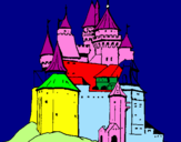 Disegno Castello medievale  pitturato su antonella salis