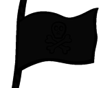 Disegno Bandiera dei pirati pitturato su gaetano