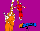 Disegno Madagascar 2 Melman pitturato su fabiano