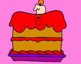 Disegno Torta di compleanno  pitturato su alessandra