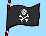 Disegno Bandiera dei pirati pitturato su edo