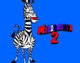 Disegno Madagascar 2 Marty pitturato su fabiano