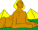 Disegno Sfinge pitturato su mouna