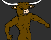 Disegno Testa di bufalo  pitturato su jojo
