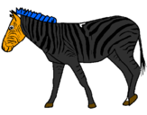 Disegno Zebra  pitturato su NUVOLA