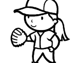 Disegno Giocatrice di baseball  pitturato su andreat