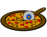 Disegno Pizza pitturato su Cigliegina