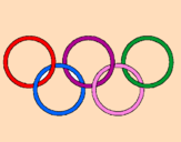 Disegno Anelli dei giochi olimpici  pitturato su flavia rella