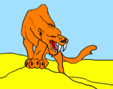 Disegno Tigre con affilati canini  pitturato su jojo