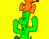 Disegno Cactus con il cappello  pitturato su paoloalberto