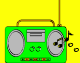 Disegno Radio cassette 2 pitturato su lic
