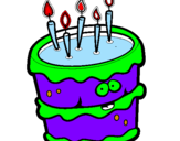 Disegno Torta di compleanno 2 pitturato su federico