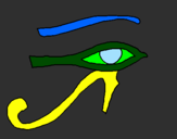 Disegno Occhio di Horus  pitturato su nicolo