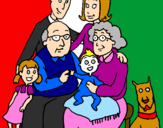 Disegno Famiglia pitturato su LELA