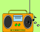 Disegno Radio cassette 2 pitturato su sara1