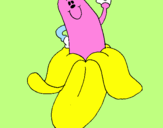Disegno Banana pitturato su banana