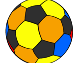Disegno Pallone da calcio II pitturato su pallone  di tanti  colori