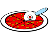 Disegno Pizza pitturato su Luca V