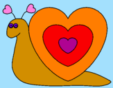 Disegno Lumachina cuore  pitturato su GIADA