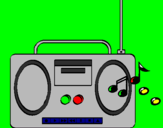 Disegno Radio cassette 2 pitturato su LUCREZIA