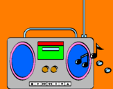 Disegno Radio cassette 2 pitturato su gioele