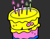 Disegno Torta di compleanno 2 pitturato su sARAPthhyuipu