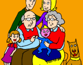 Disegno Famiglia pitturato su giacomo