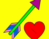 Disegno Freccia e cuore  pitturato su giada bevi