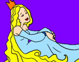 Disegno Principessa rilassata  pitturato su lucrezia criaco