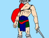 Disegno Gladiatore  pitturato su Marco