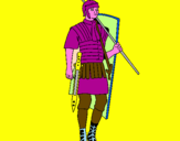 Disegno Soldato romano  pitturato su jacopo