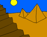 Disegno Piramidi pitturato su giulia