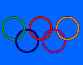 Disegno Anelli dei giochi olimpici  pitturato su cerchi 