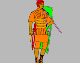 Disegno Soldato romano  pitturato su cadono polpette
