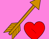 Disegno Freccia e cuore  pitturato su Giglio   Samuela