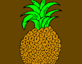 Disegno ananas  pitturato su filip