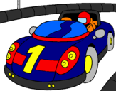 Disegno Auto da corsa pitturato su Guido per  vito