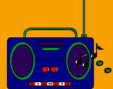 Disegno Radio cassette 2 pitturato su chicco