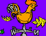 Disegno Banderuole e gallo  pitturato su francesco